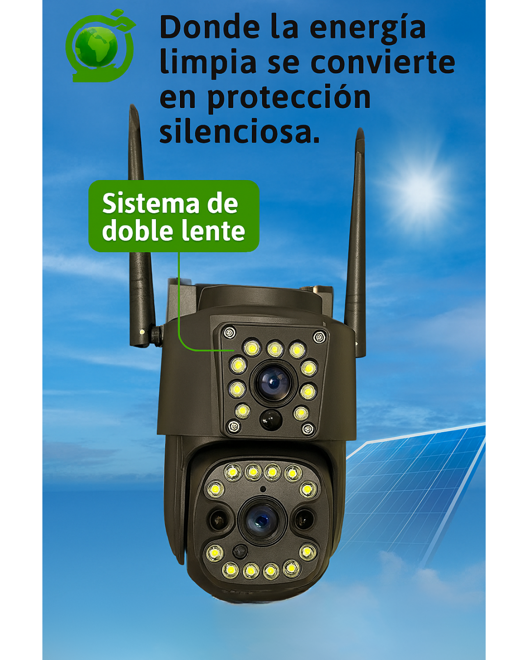 WiFi 4MP Cámara solar de seguridad